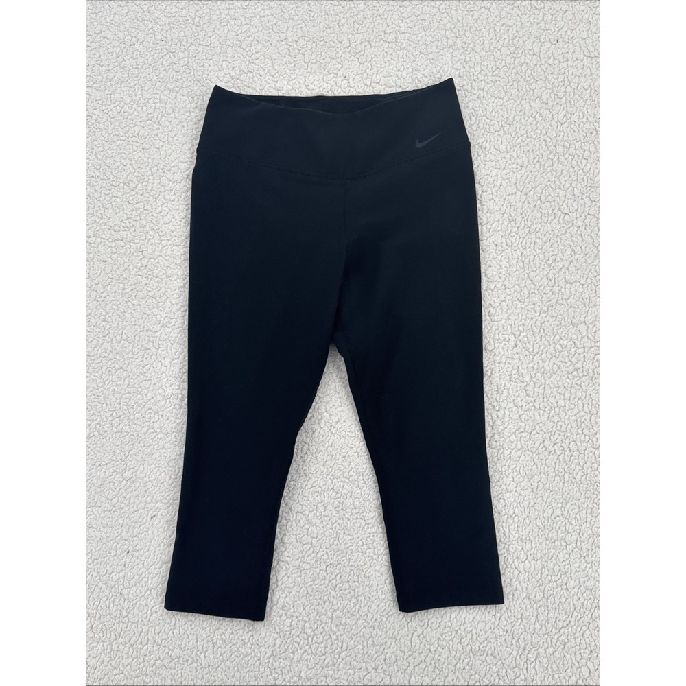Nike Leggings Women Size S Black Capri‎ Dri-Fit Active Crossfit Yoga Gym Running